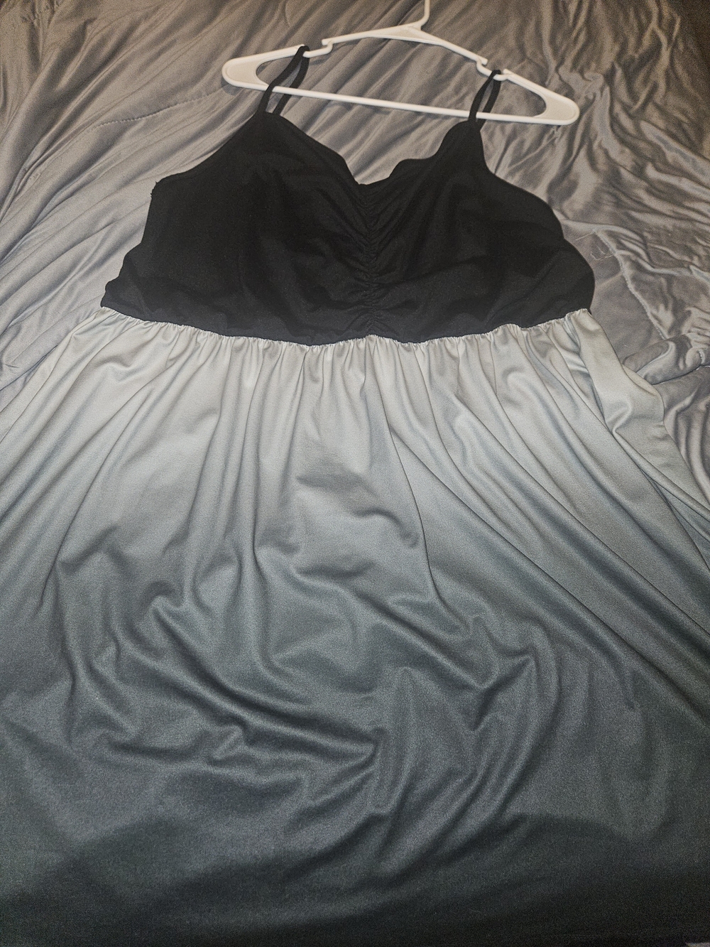 Women’s Black and Green Ombre Midi Dress
